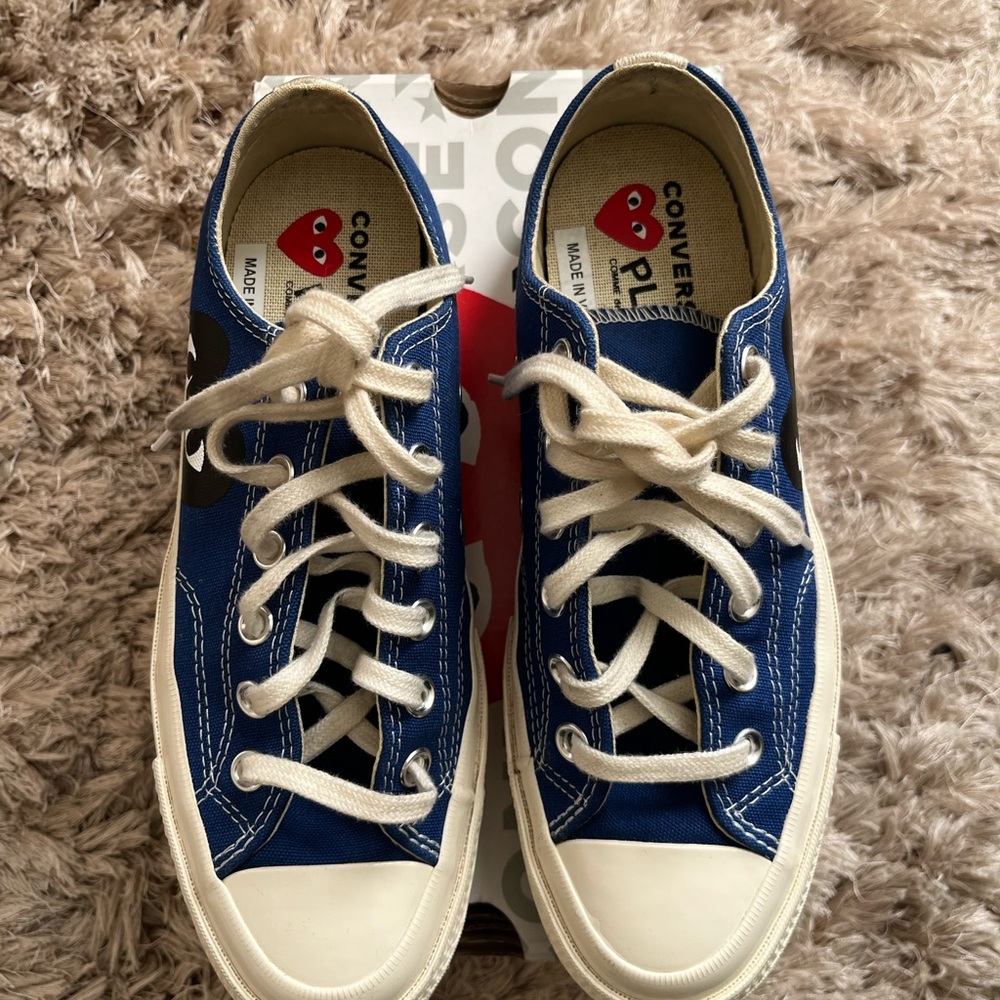 Comme des Garcons PLAY Blue Canvas Sneakers
